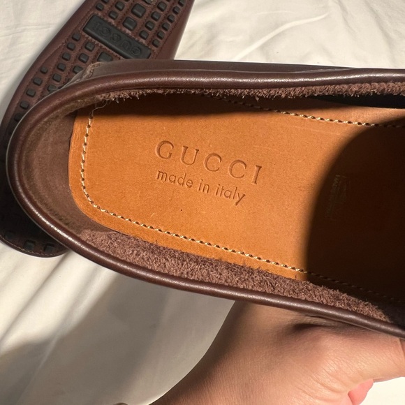 Men’s Gucci, leather horsebit GG driver loafers size 10 1/2 US made in Italy - Picture 6 of 7